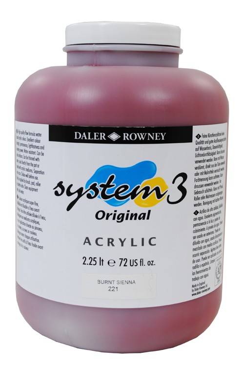 Akrylfärg System3 2,25L Burnt Sienna  221