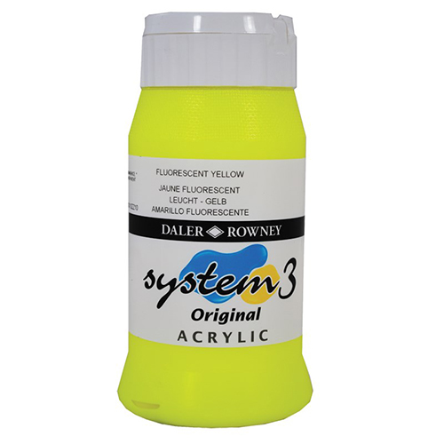 Akrylfärg System3 500 ml Fluorescent Yellow 681