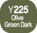 Touch Twin BRUSH Marker Olive Green Dark Y225